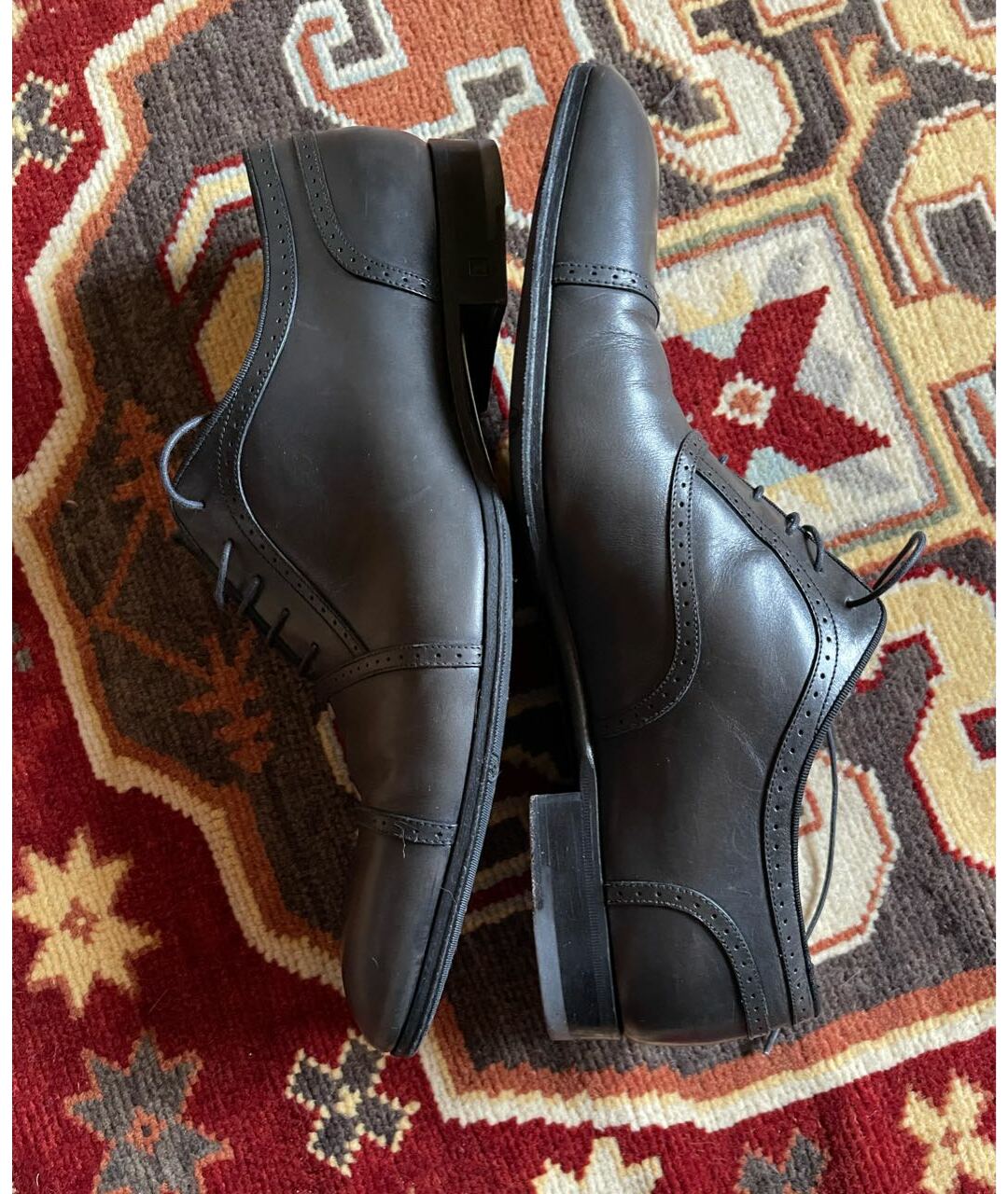 LOUIS VUITTON PRE-OWNED Серые кожаные туфли, фото 7