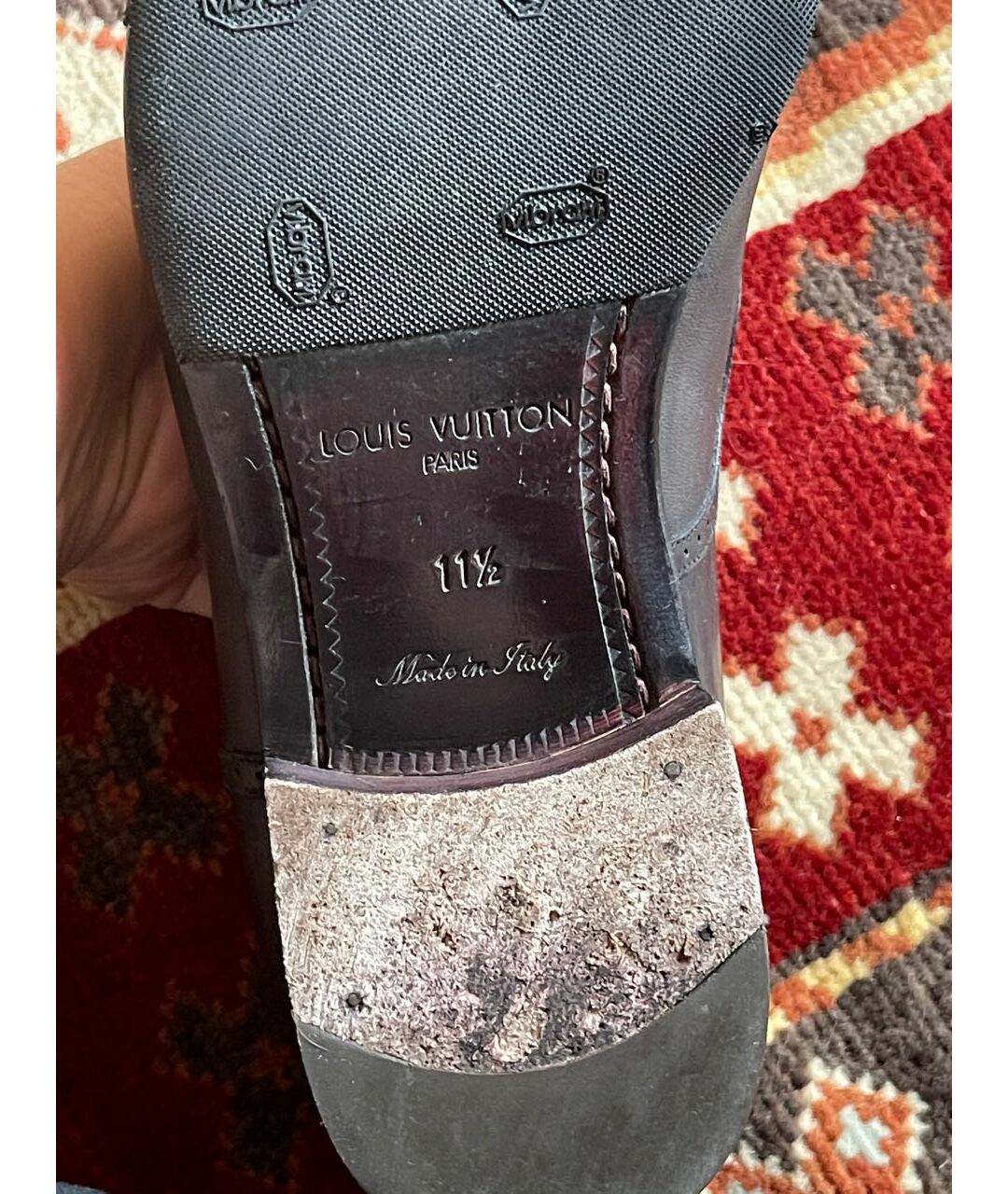 LOUIS VUITTON PRE-OWNED Серые кожаные туфли, фото 6