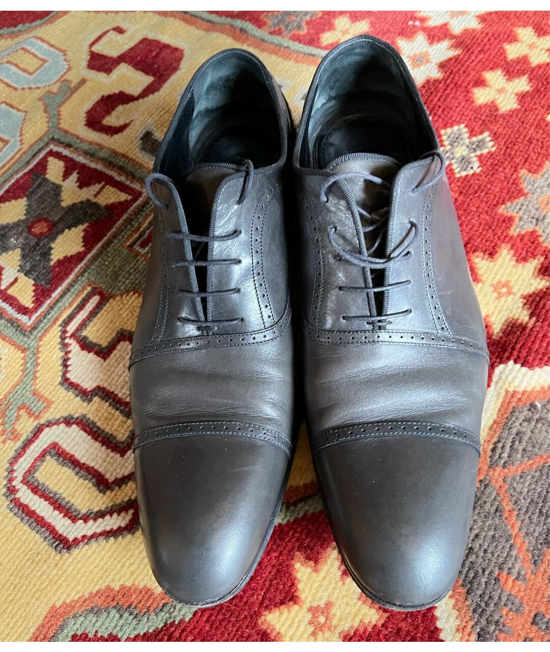 LOUIS VUITTON PRE-OWNED Серые кожаные туфли, фото 2