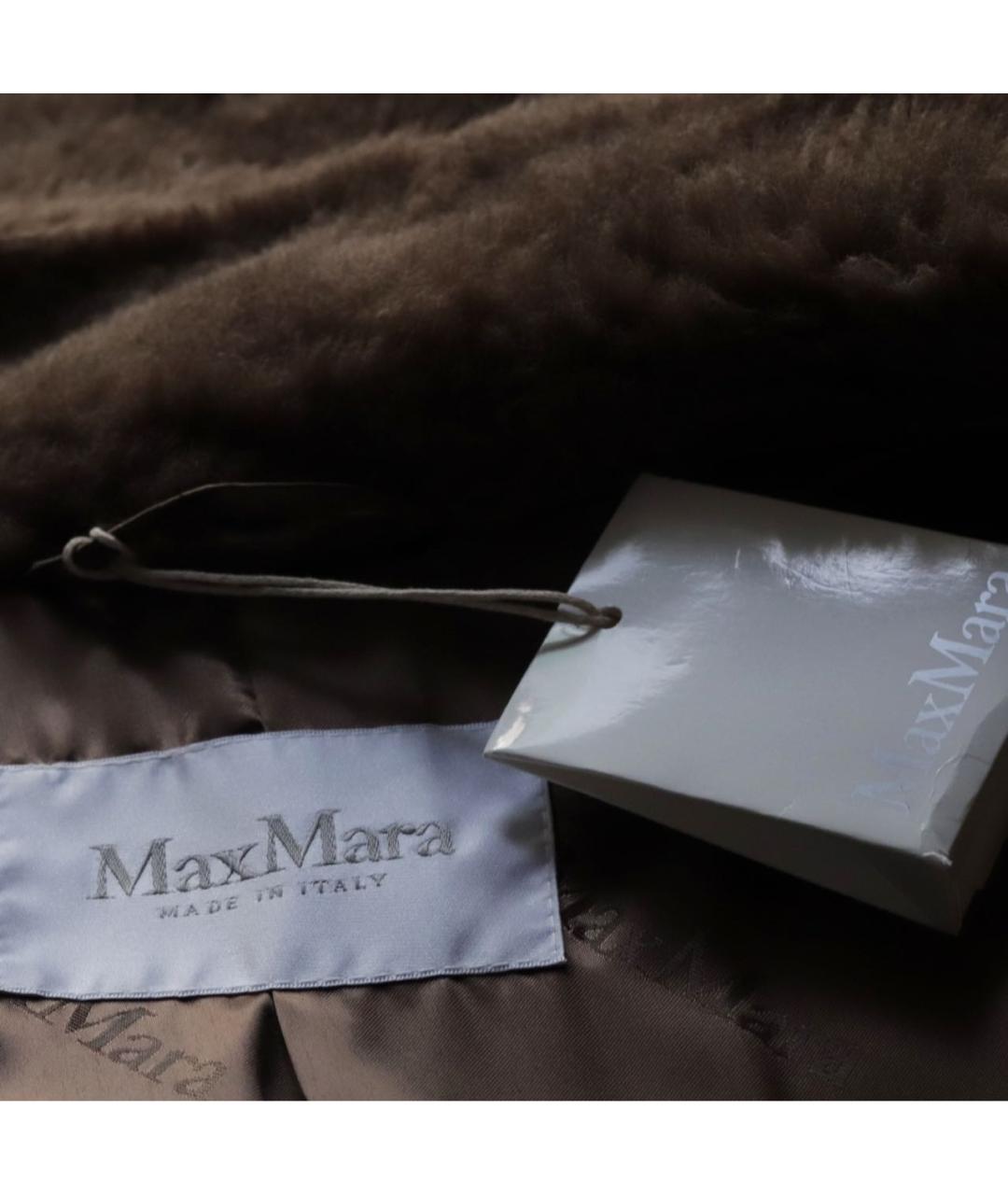 MAX MARA Коричневая шерстяная шуба, фото 3