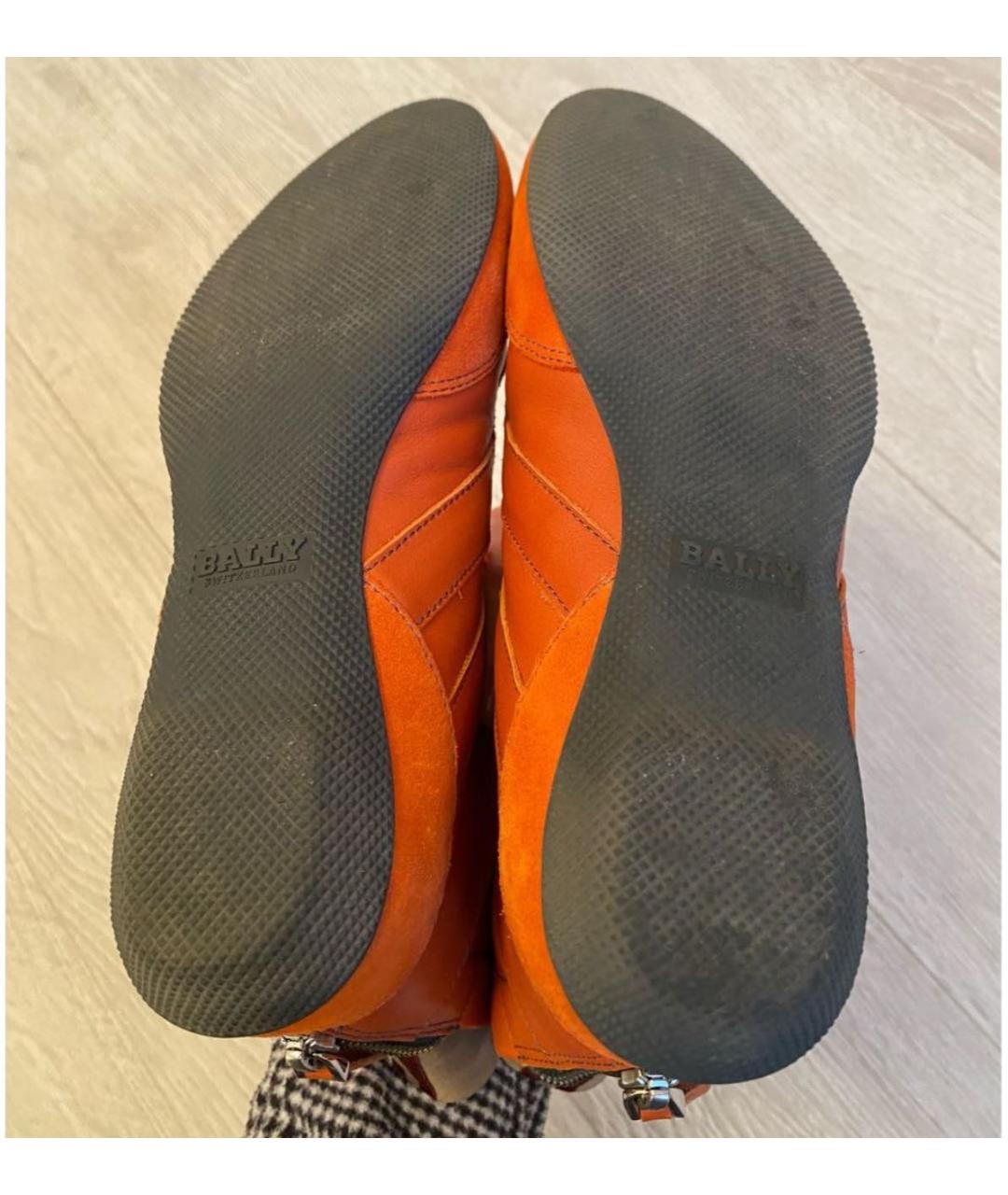 BALLY Оранжевое кожаные ботинки, фото 7