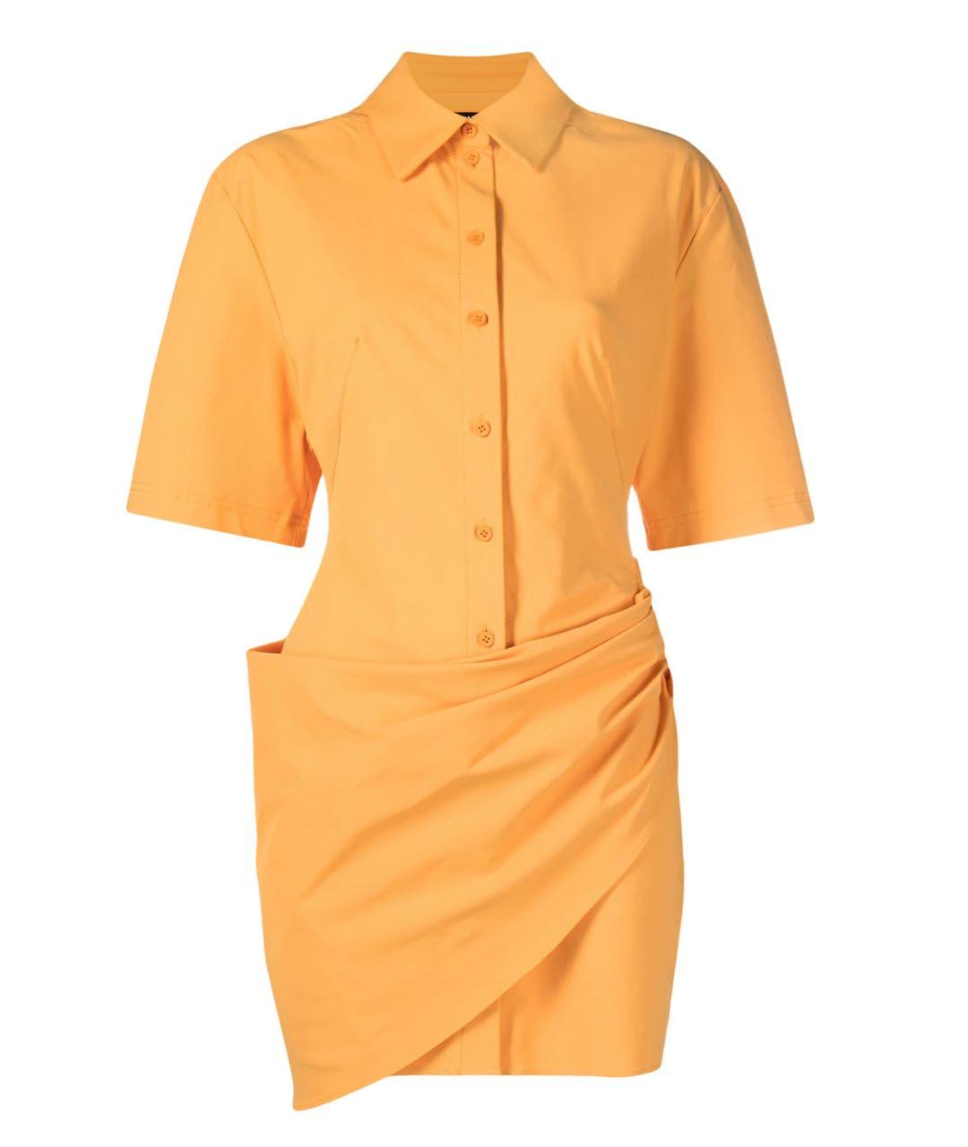 JACQUEMUS Оранжевое хлопковое коктейльное платье, фото 1