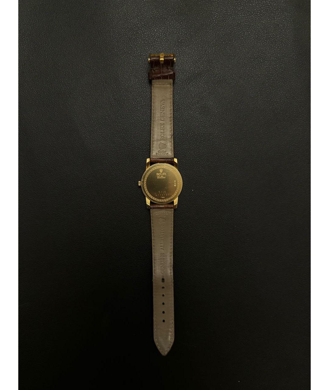 ROLEX Коричневые часы из желтого золота, фото 2