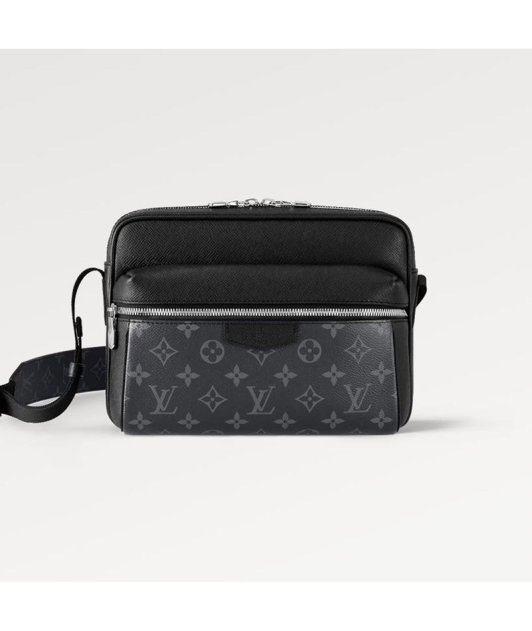 LOUIS VUITTON Черная кожаная сумка на плечо, фото 5