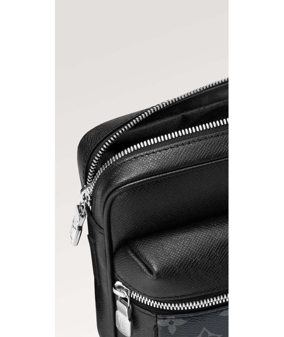 LOUIS VUITTON Черная кожаная сумка на плечо, фото 3