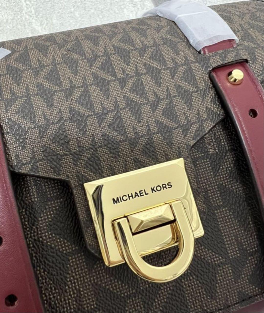 MICHAEL KORS Бордовая кожаная сумка через плечо, фото 5