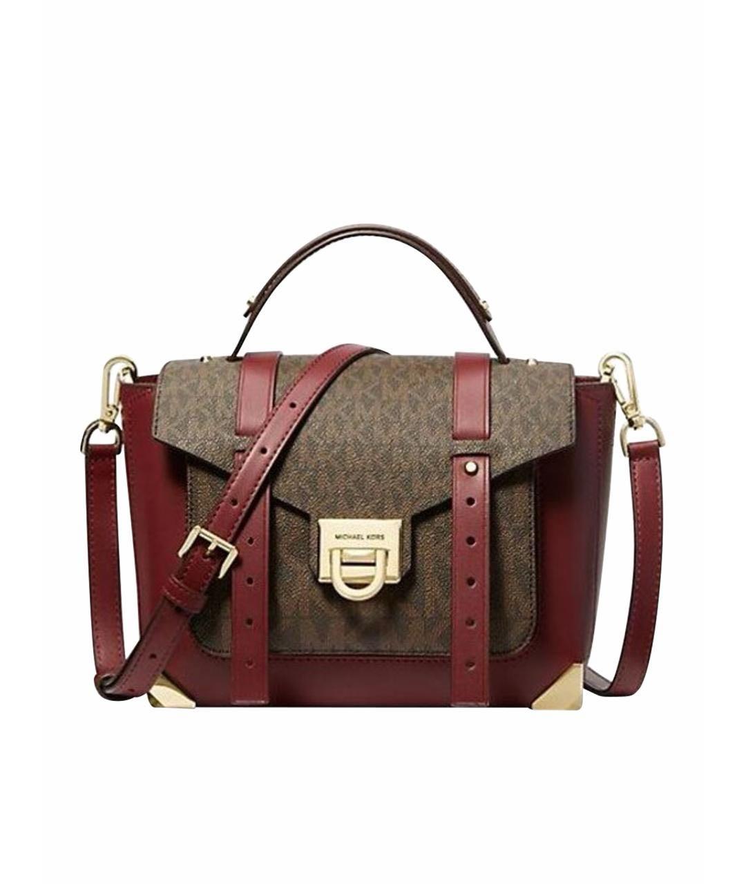 MICHAEL KORS Бордовая кожаная сумка через плечо, фото 1