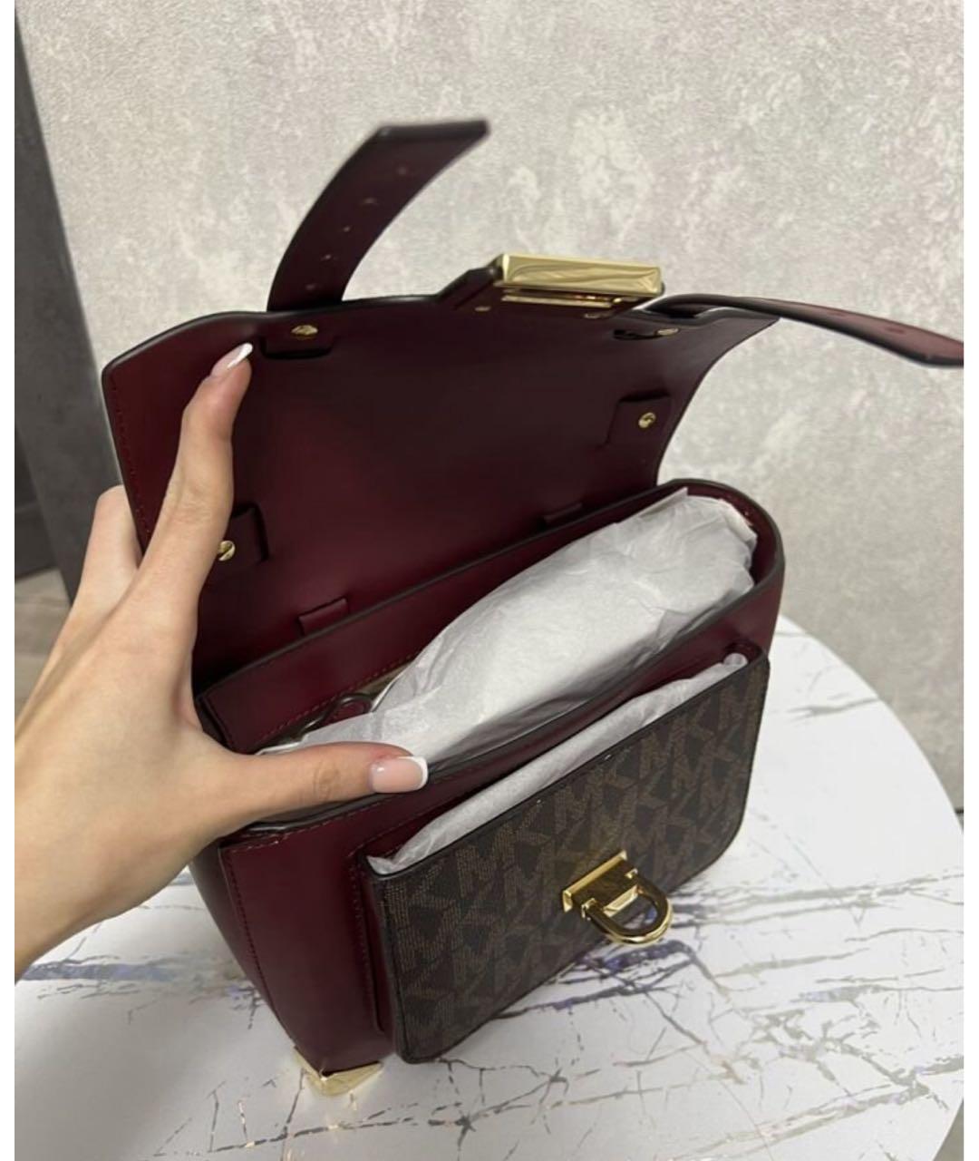 MICHAEL KORS Бордовая кожаная сумка через плечо, фото 4