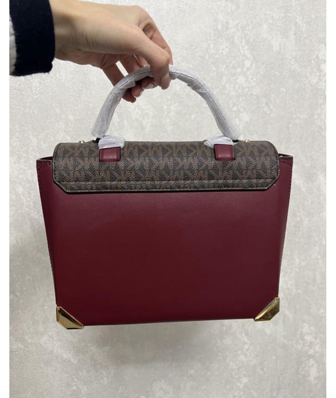 MICHAEL KORS Бордовая кожаная сумка через плечо, фото 3