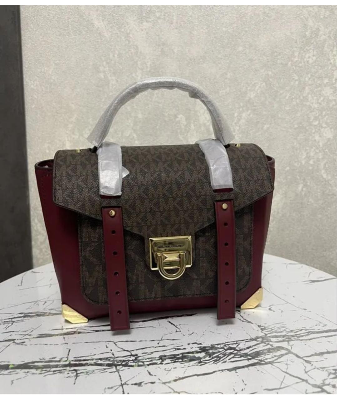 MICHAEL KORS Бордовая кожаная сумка через плечо, фото 2