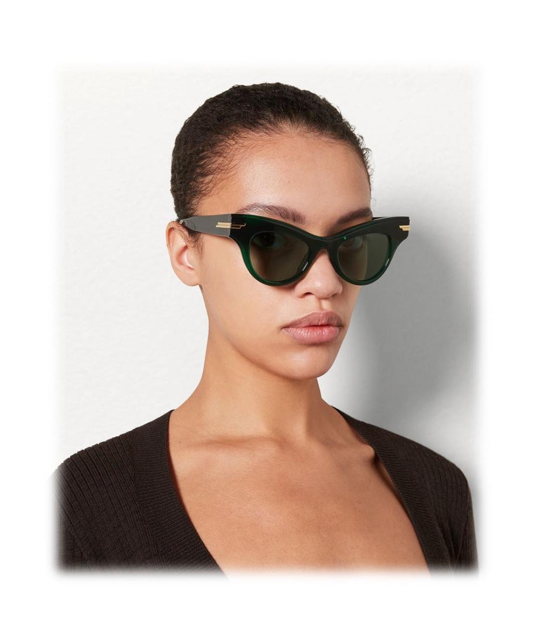 BOTTEGA VENETA Зеленые пластиковые солнцезащитные очки, фото 2