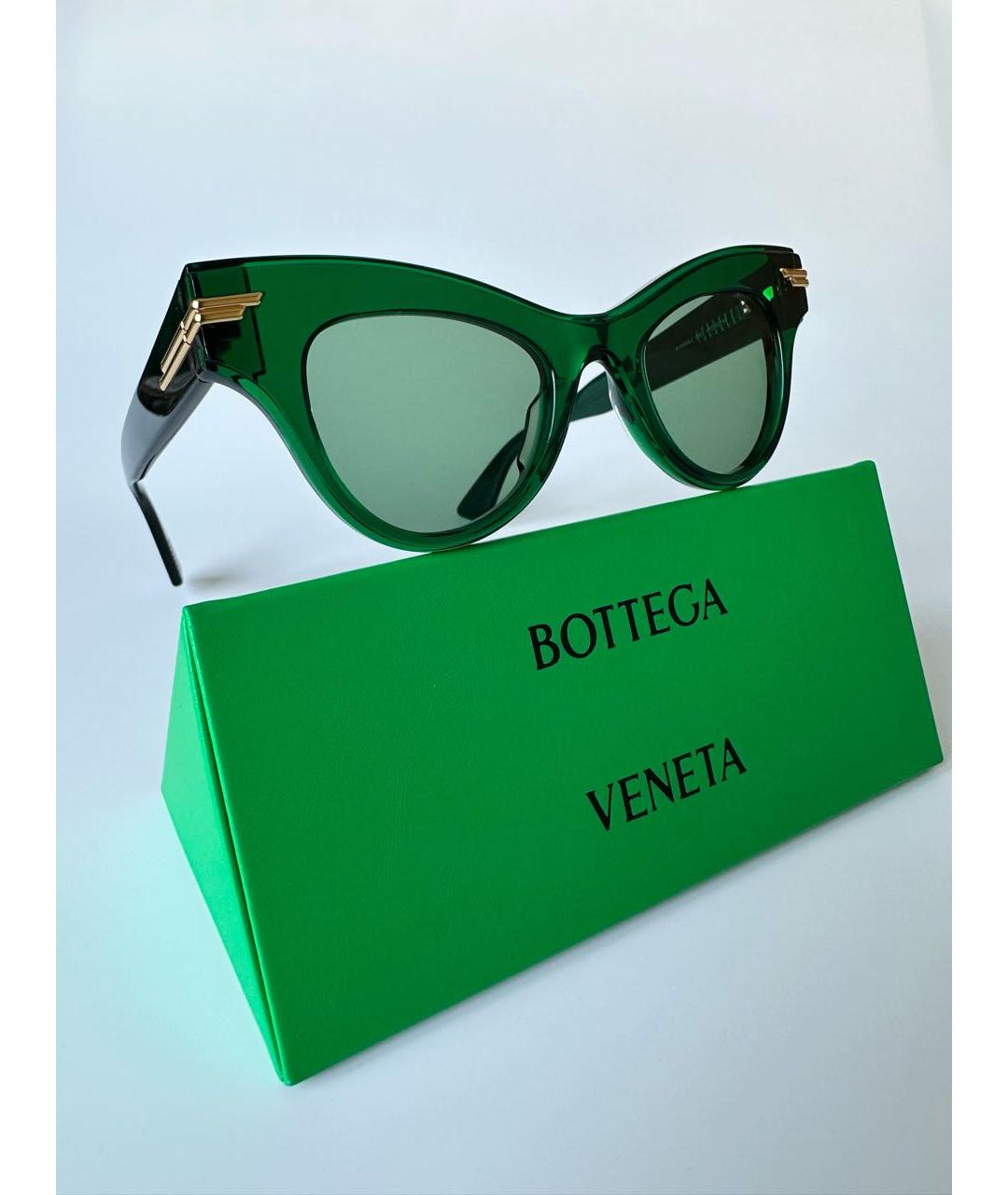 BOTTEGA VENETA Зеленые пластиковые солнцезащитные очки, фото 5