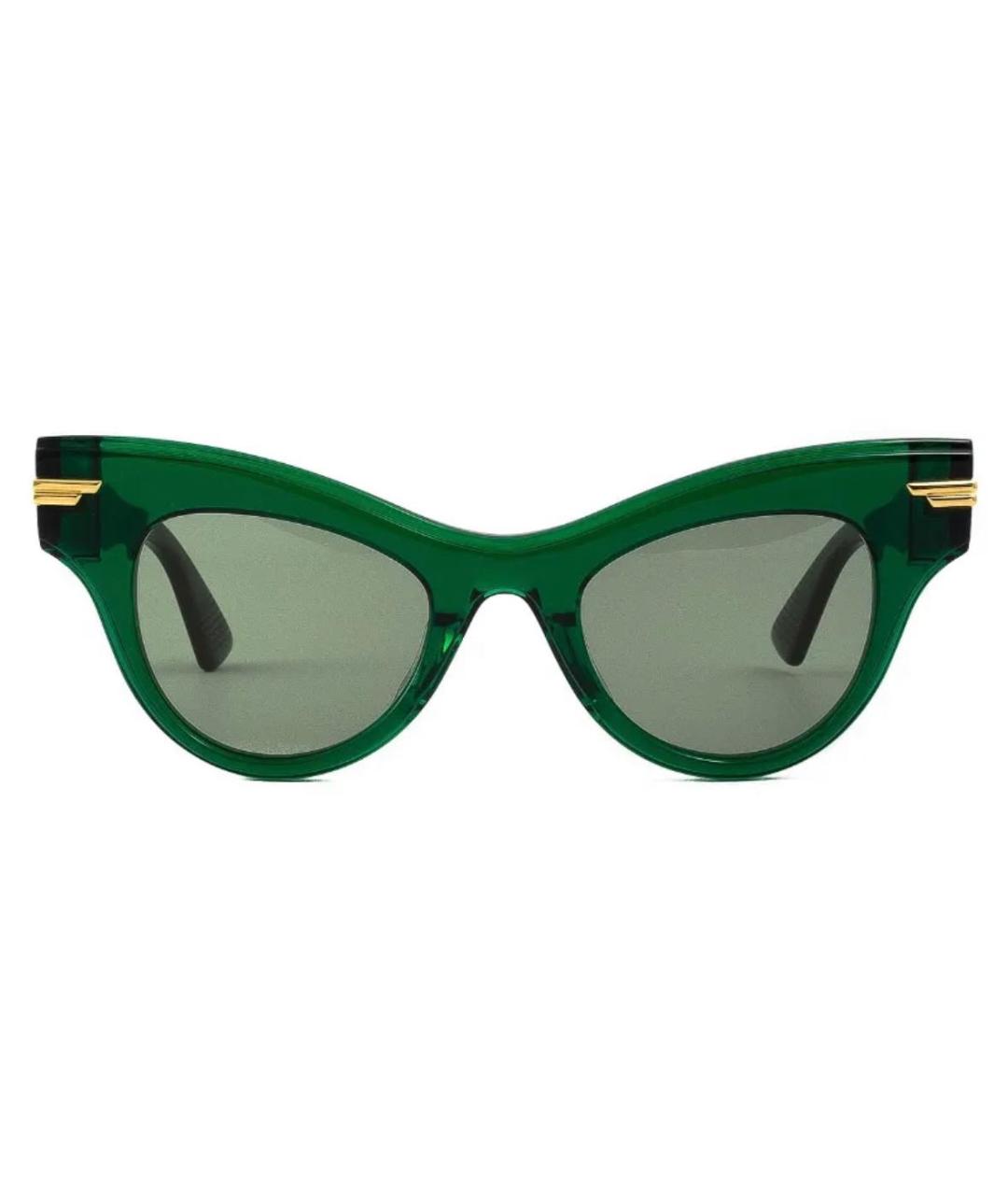 BOTTEGA VENETA Зеленые пластиковые солнцезащитные очки, фото 9