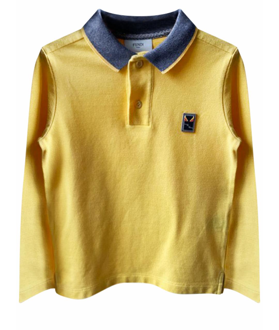 FENDI Желтая хлопковая детская футболка, фото 1
