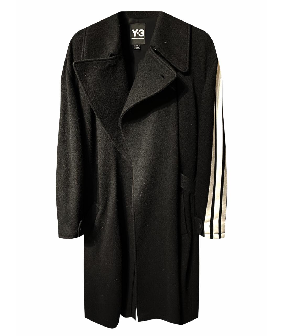 Y-3 Черное полиэстеровое пальто, фото 1