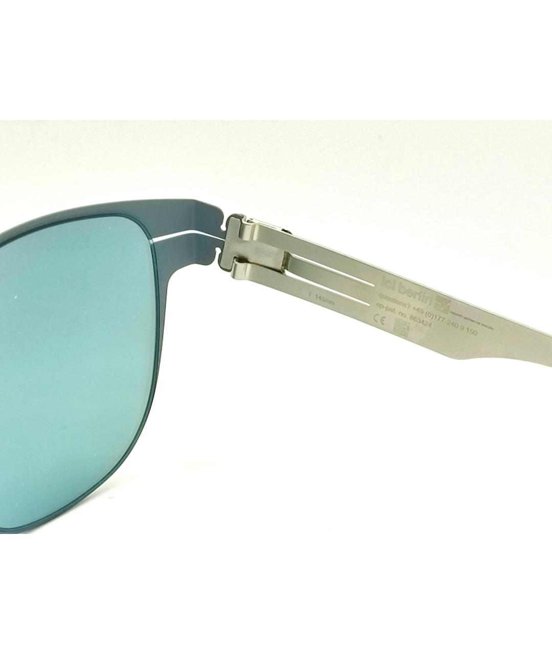 ICBERLIN Серебряные металлические солнцезащитные очки, фото 4