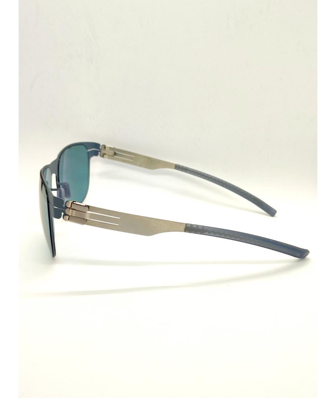 ICBERLIN Серебряные металлические солнцезащитные очки, фото 3