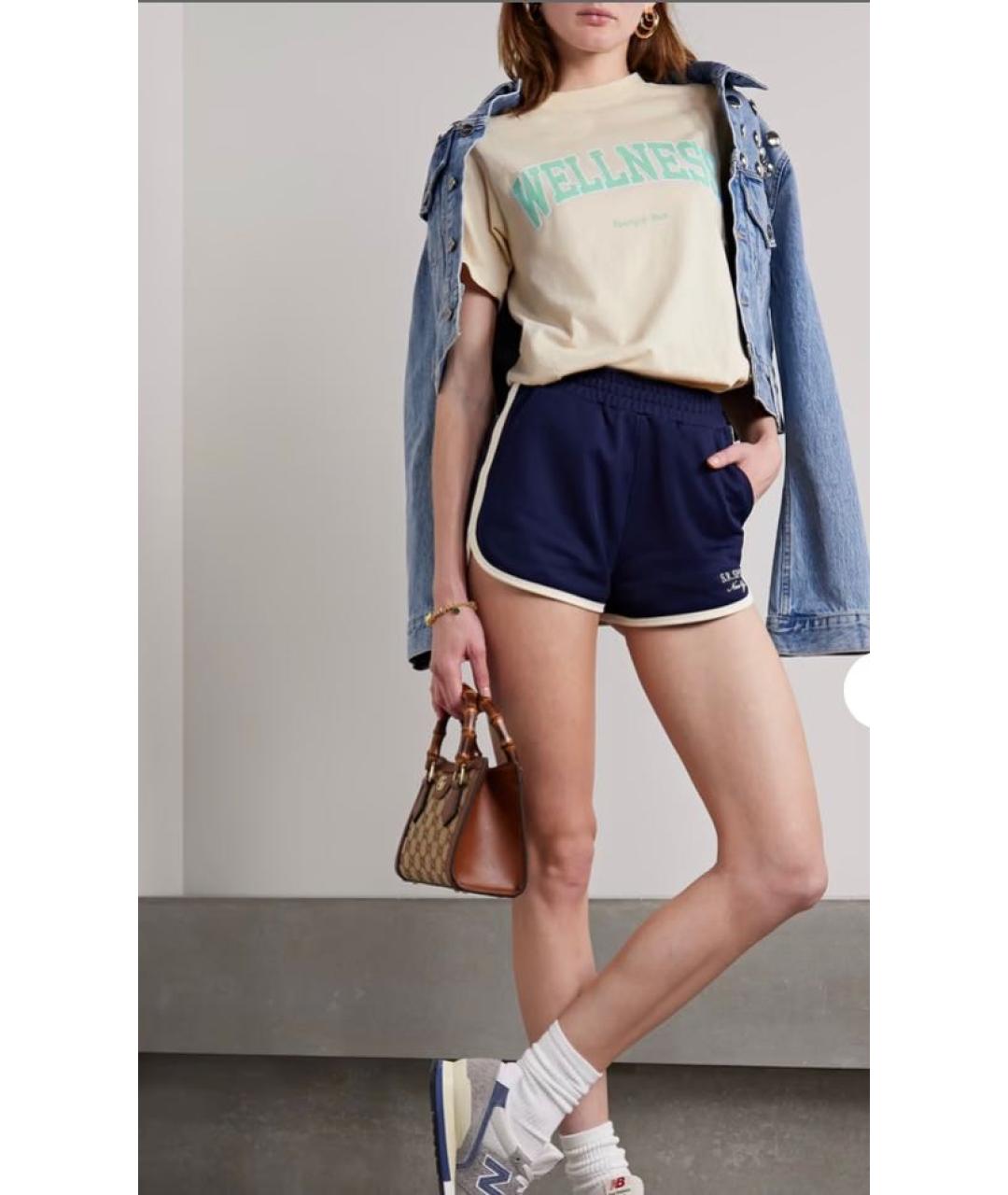 SPORTY AND RICH Бежевая хлопковая футболка, фото 7