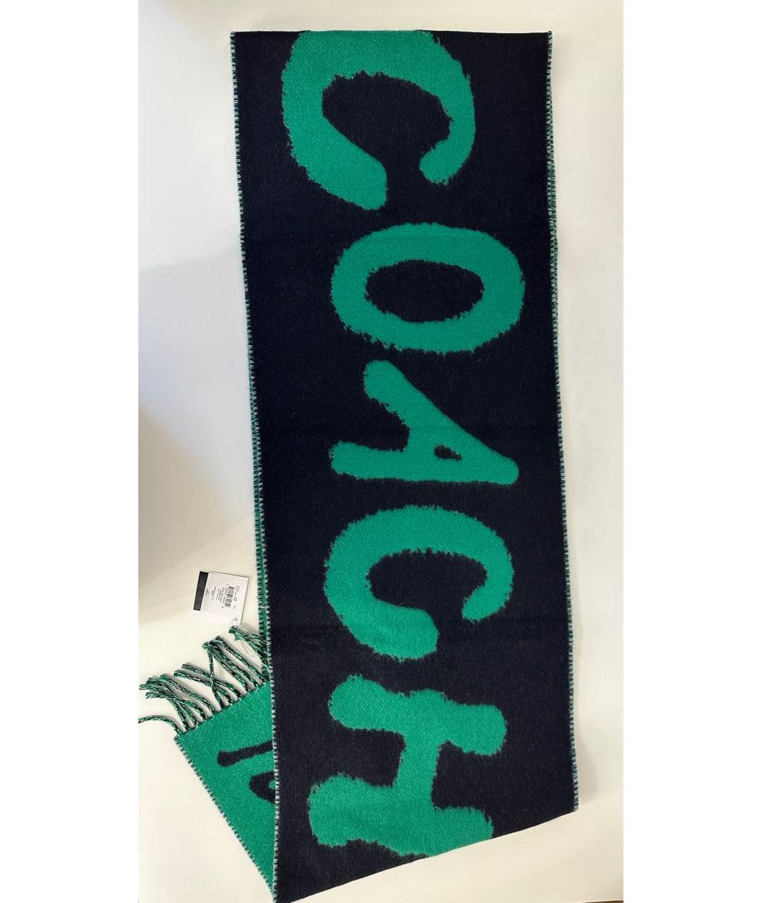 COACH Зеленый шерстяной шарф, фото 2