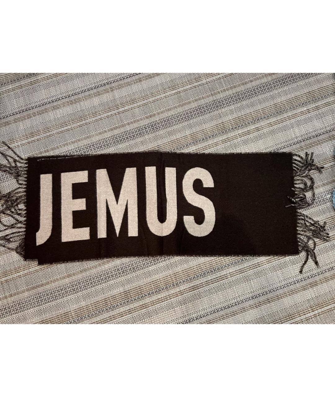 JACQUEMUS Коричневый шерстяной шарф, фото 2