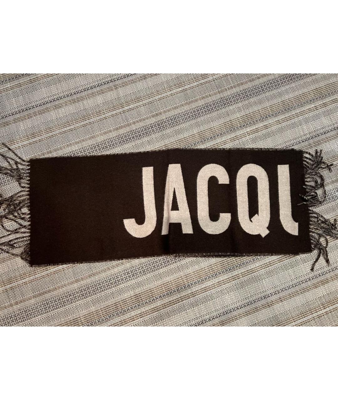 JACQUEMUS Коричневый шерстяной шарф, фото 5