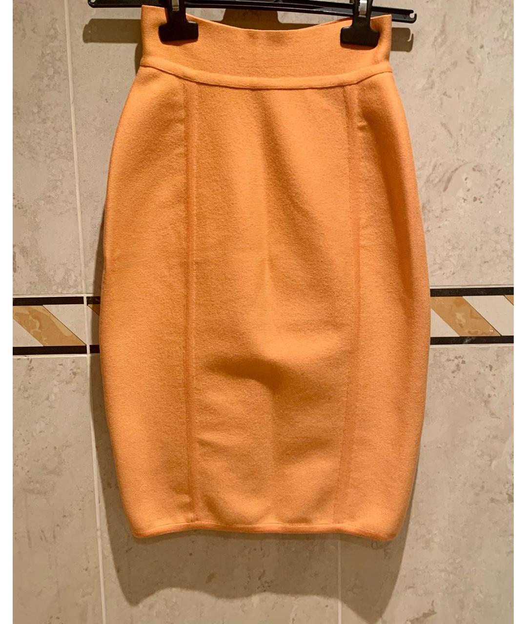 HERVE LEGER Оранжевый шерстяной костюм с юбками, фото 2