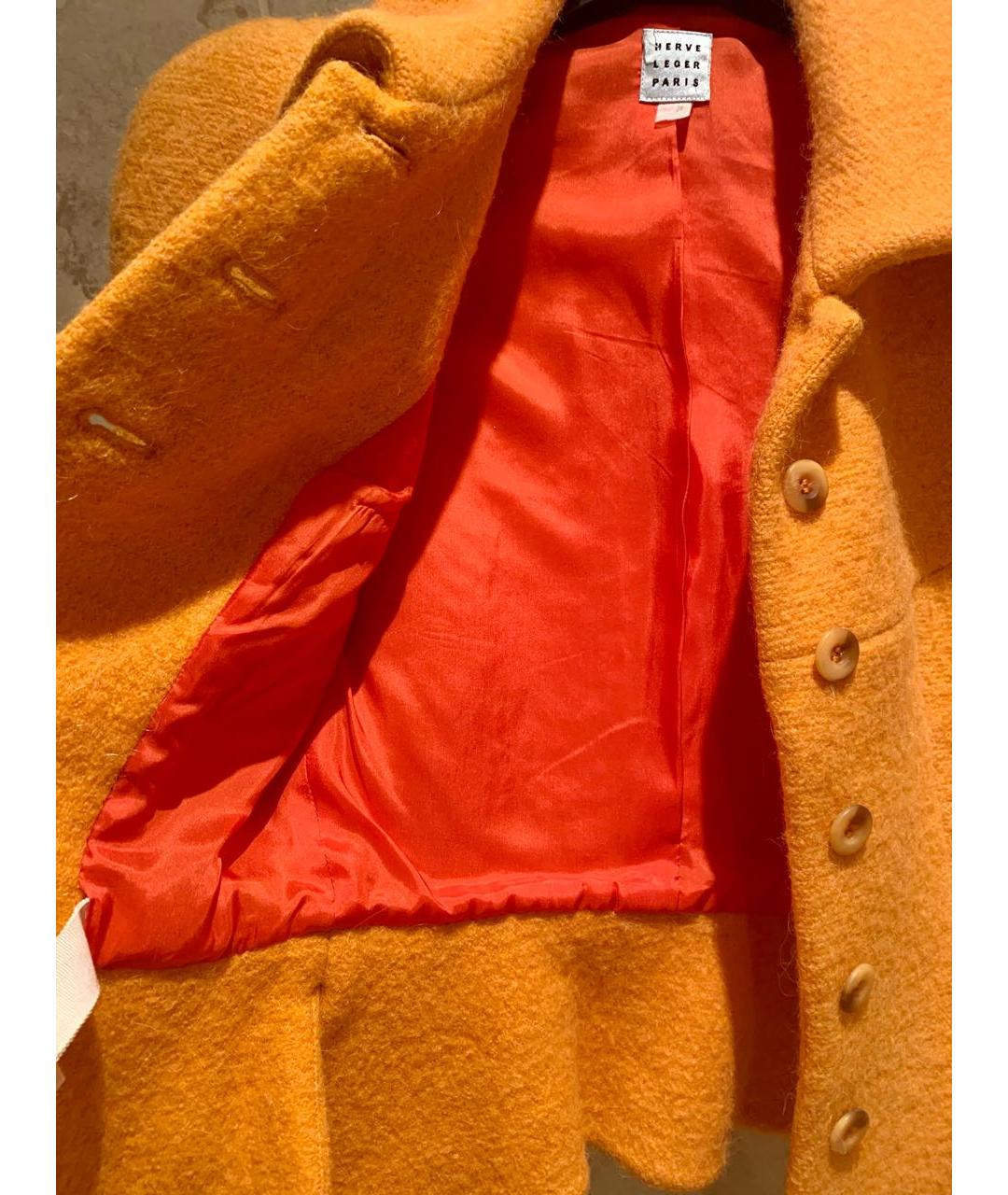 HERVE LEGER Оранжевый шерстяной костюм с юбками, фото 5