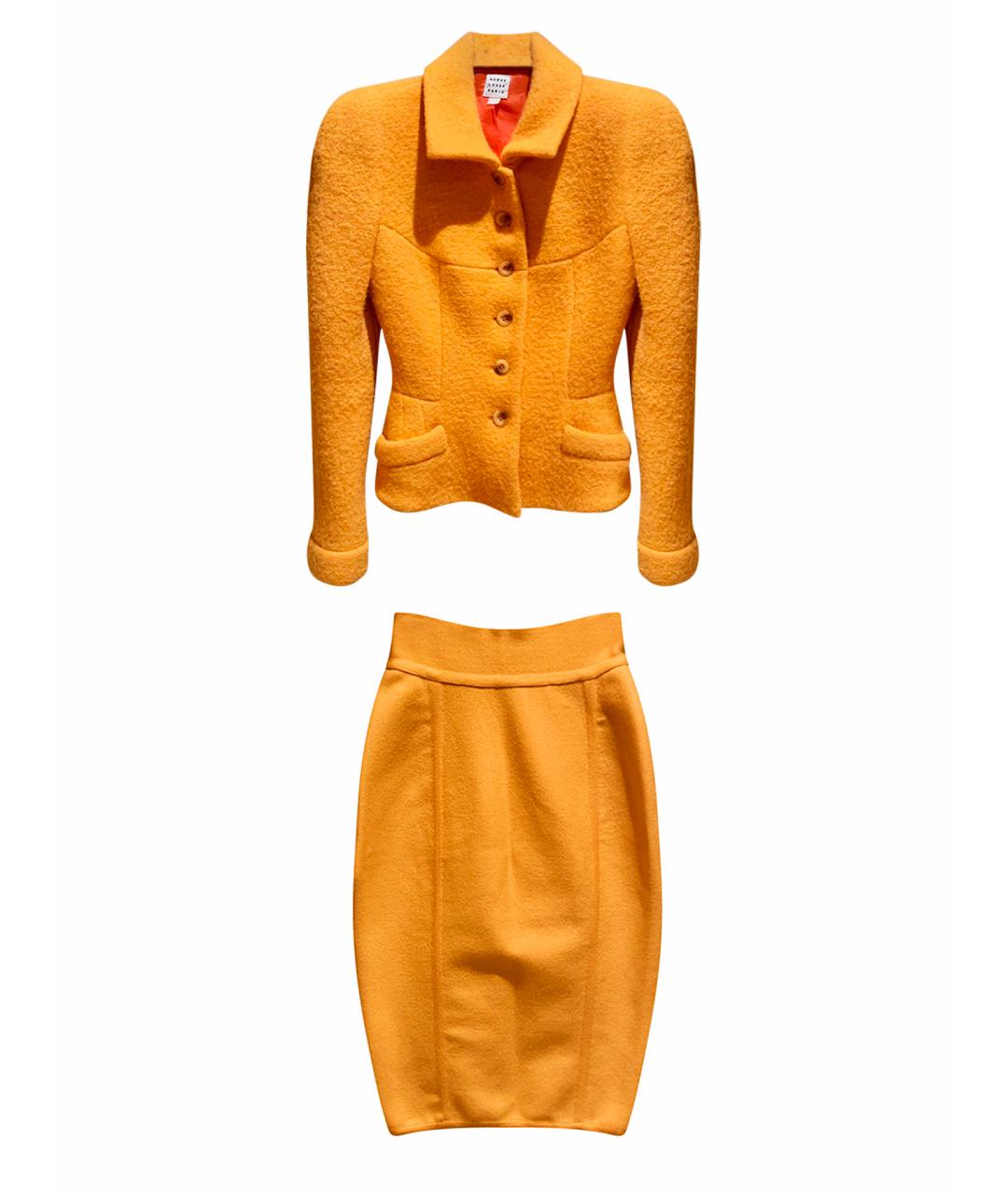 HERVE LEGER Оранжевый шерстяной костюм с юбками, фото 1