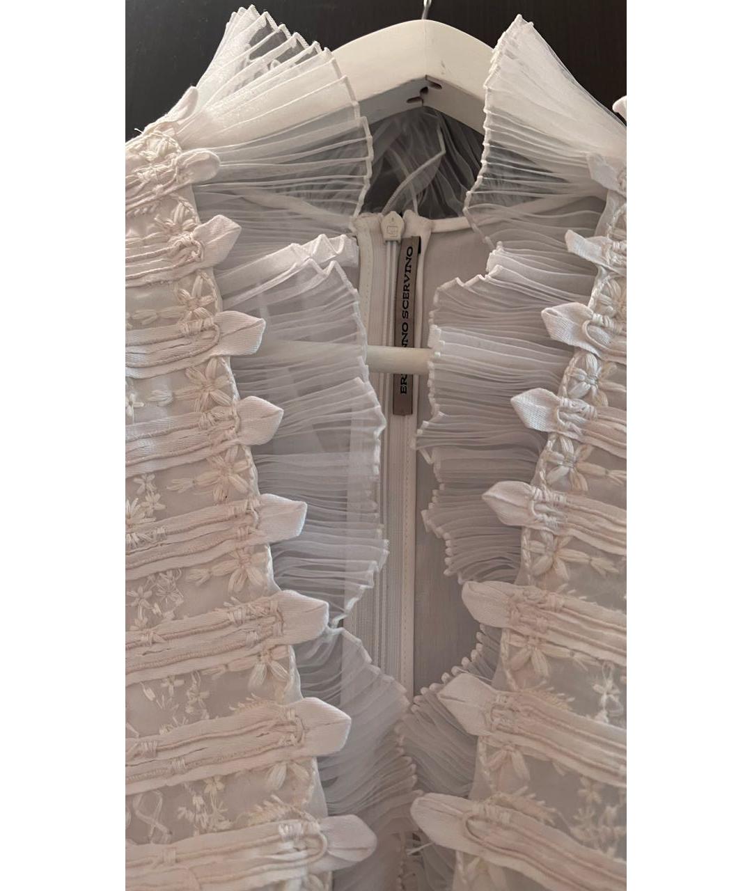 ERMANNO SCERVINO Белое хлопковое коктейльное платье, фото 3
