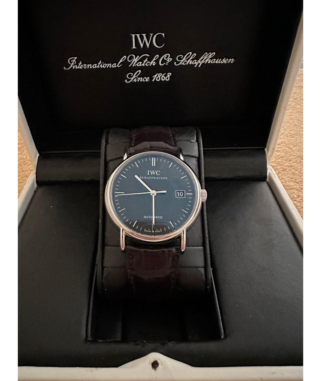 IWC Schaffhausen Темно-синие стальные часы, фото 5