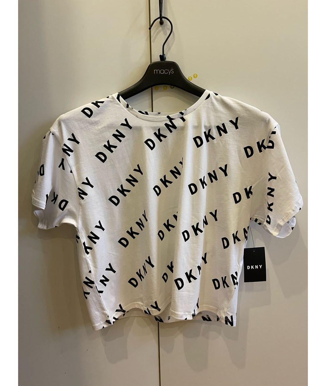 DKNY Белая хлопковая футболка, фото 3