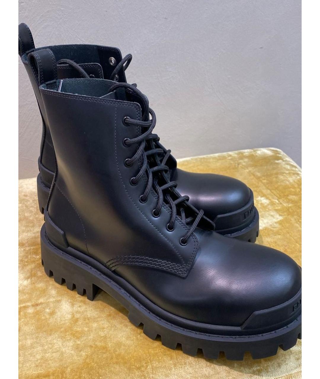 BALENCIAGA Черные кожаные ботинки, фото 3