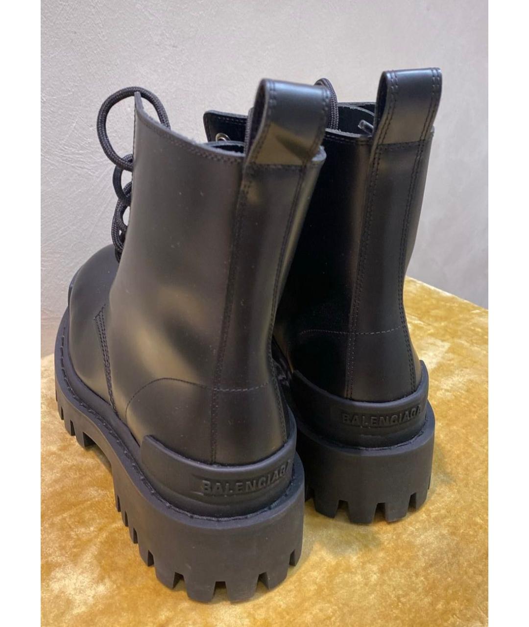 BALENCIAGA Черные кожаные ботинки, фото 2