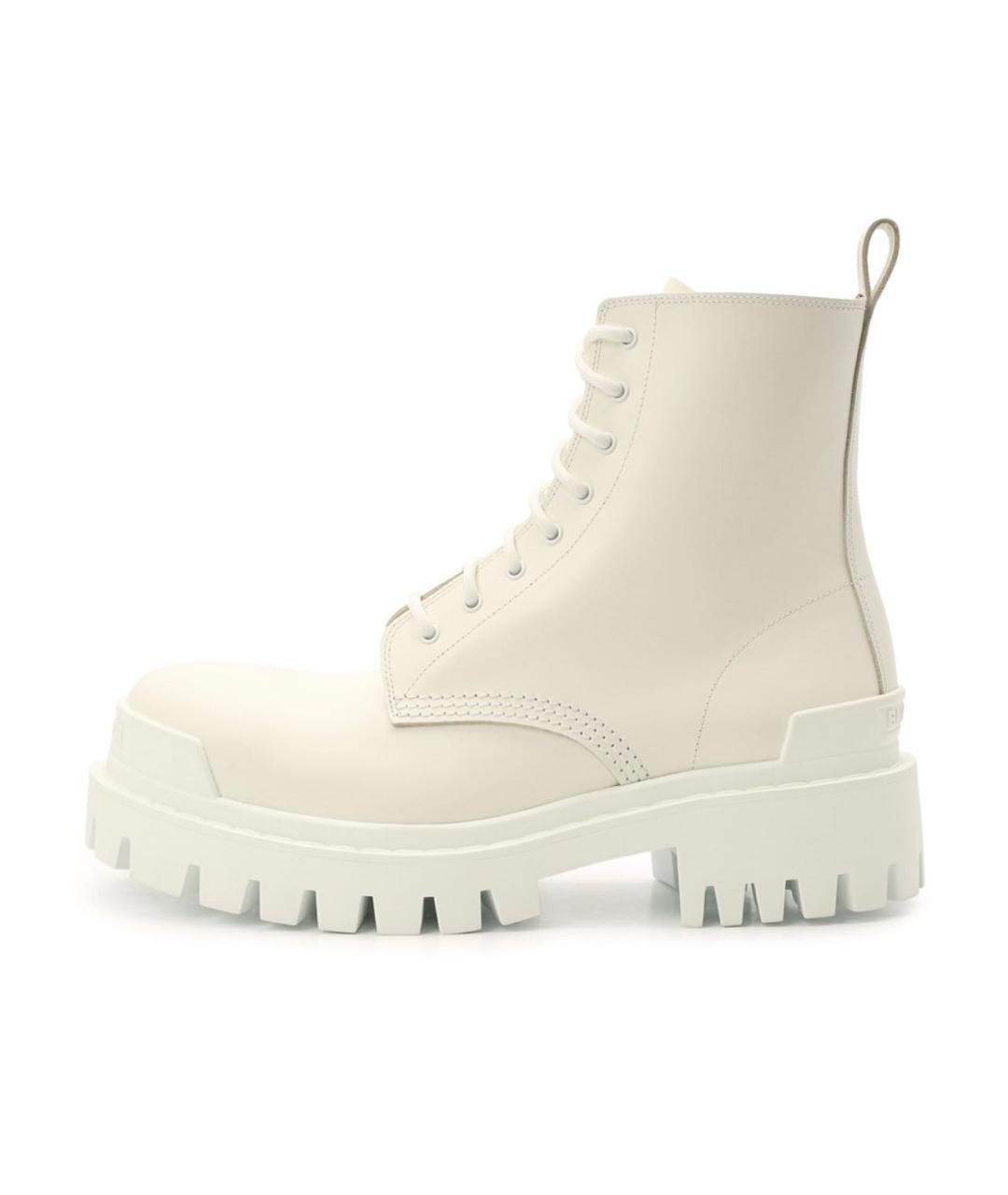 BALENCIAGA Белые кожаные ботинки, фото 4