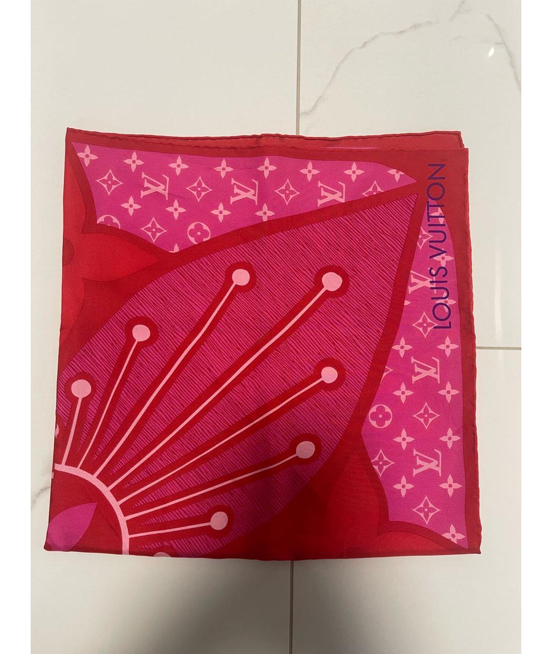 LOUIS VUITTON PRE-OWNED Розовый шелковый платок, фото 5
