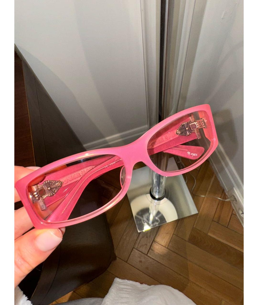 CHROME HEARTS Розовые пластиковые солнцезащитные очки, фото 5