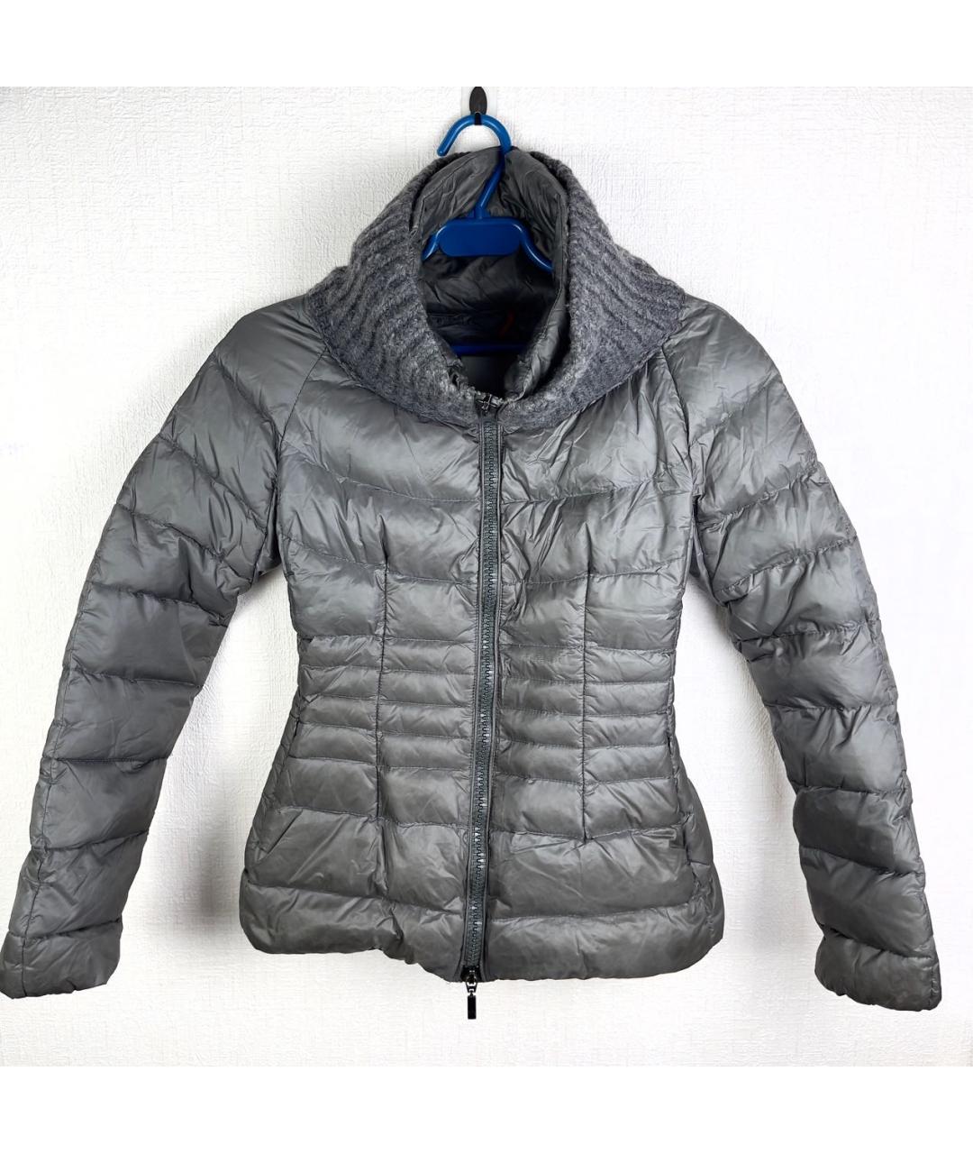 MONCLER Антрацитовый полиамидовый пуховик, фото 5