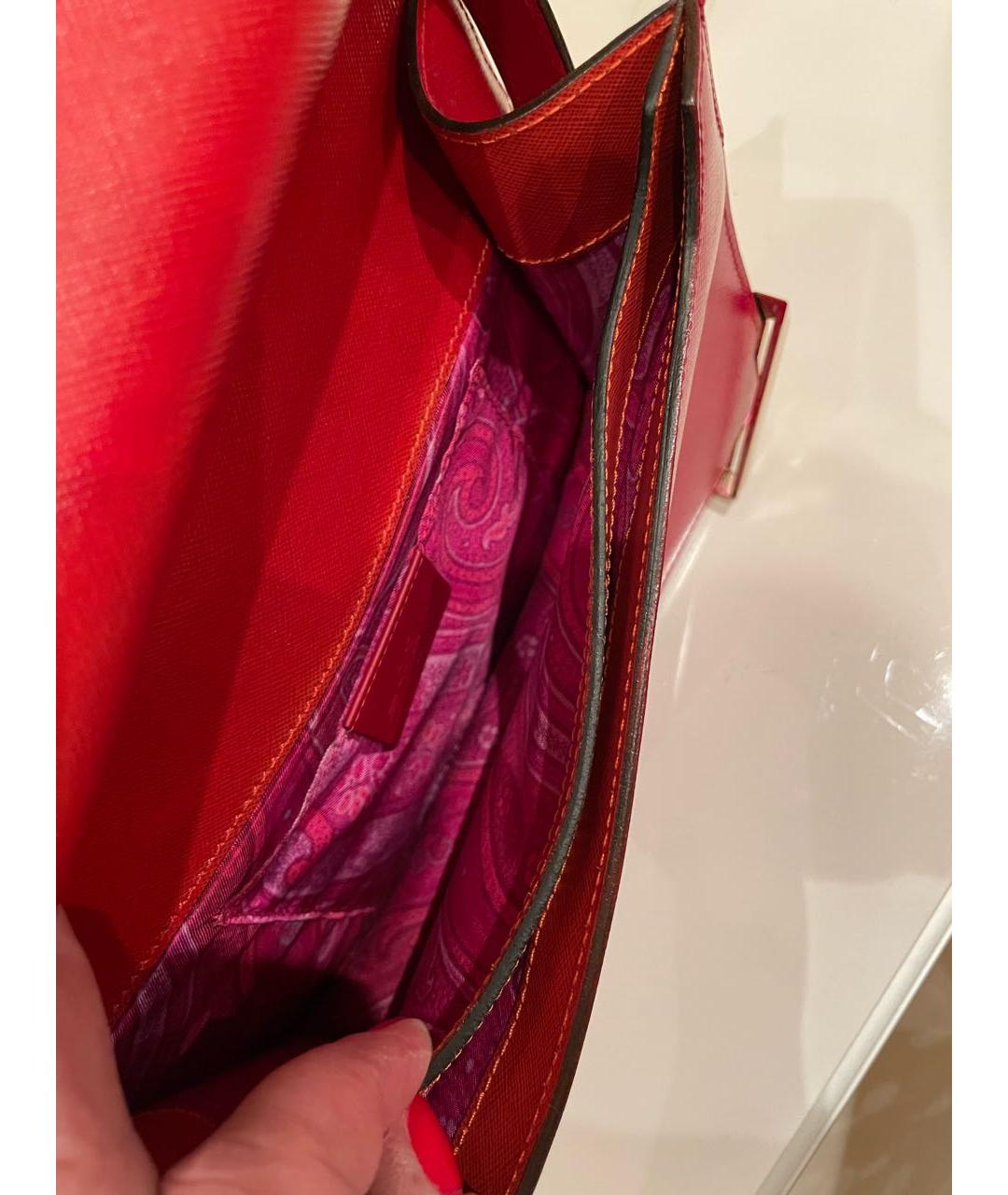 ETRO Красная кожаная сумка через плечо, фото 4