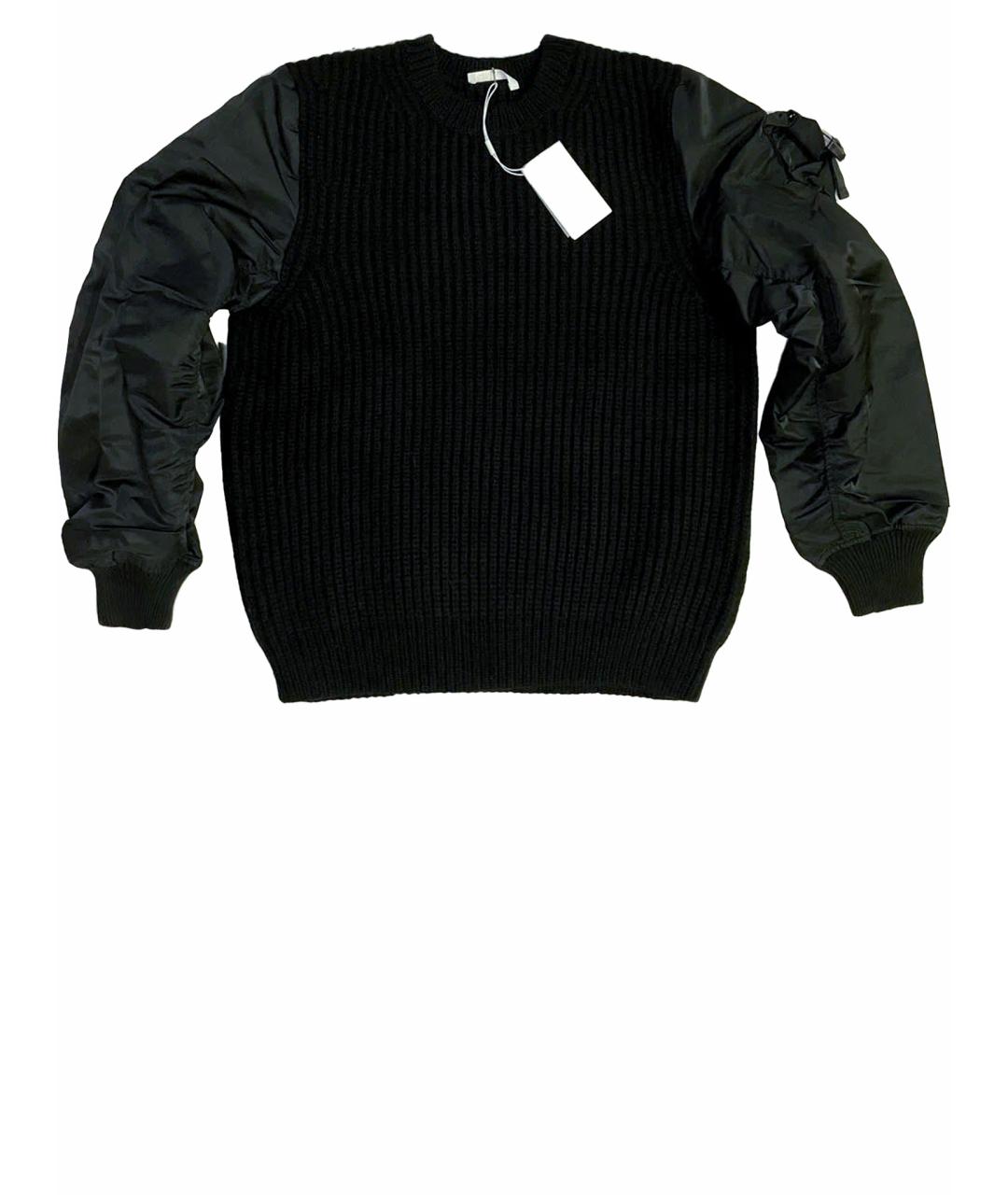HELMUT LANG Черный шерстяной джемпер / свитер, фото 1