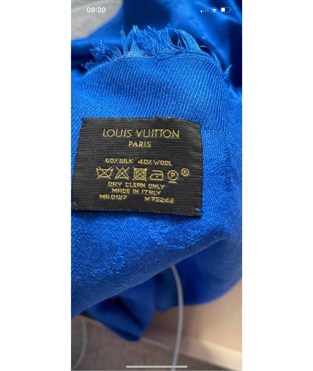 LOUIS VUITTON PRE-OWNED Синий кашемировый шарф, фото 3