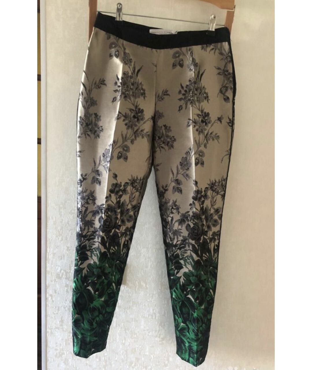 CAROLINA HERRERA Зеленые полиэстеровые прямые брюки, фото 2