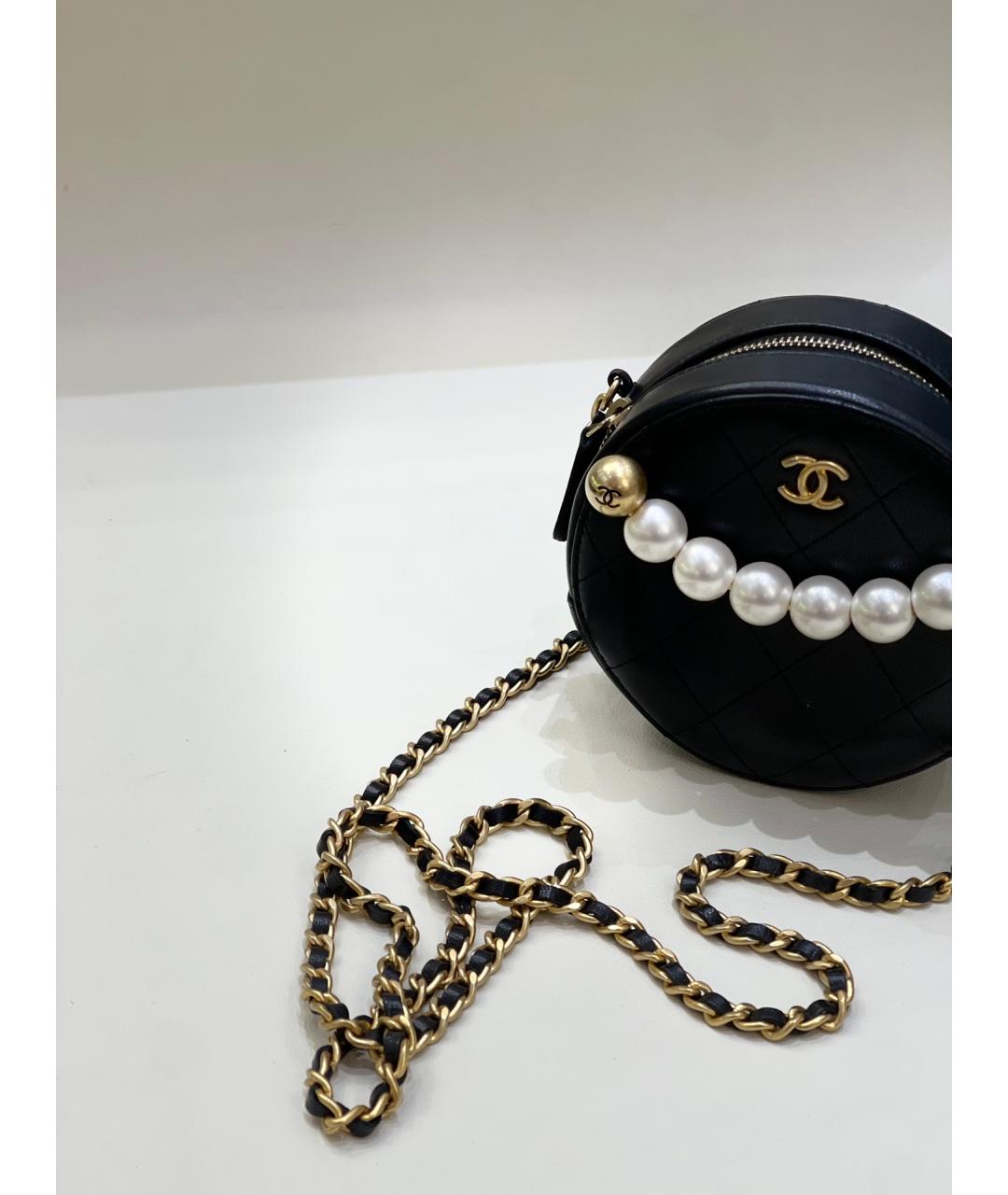 CHANEL Черная кожаная сумка через плечо, фото 4