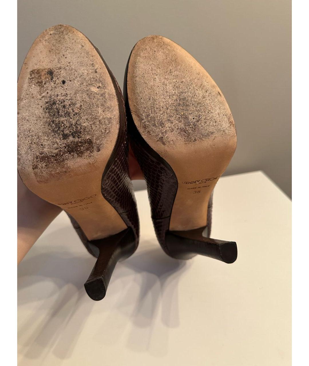 JIMMY CHOO Бордовые туфли из экзотической кожи, фото 6