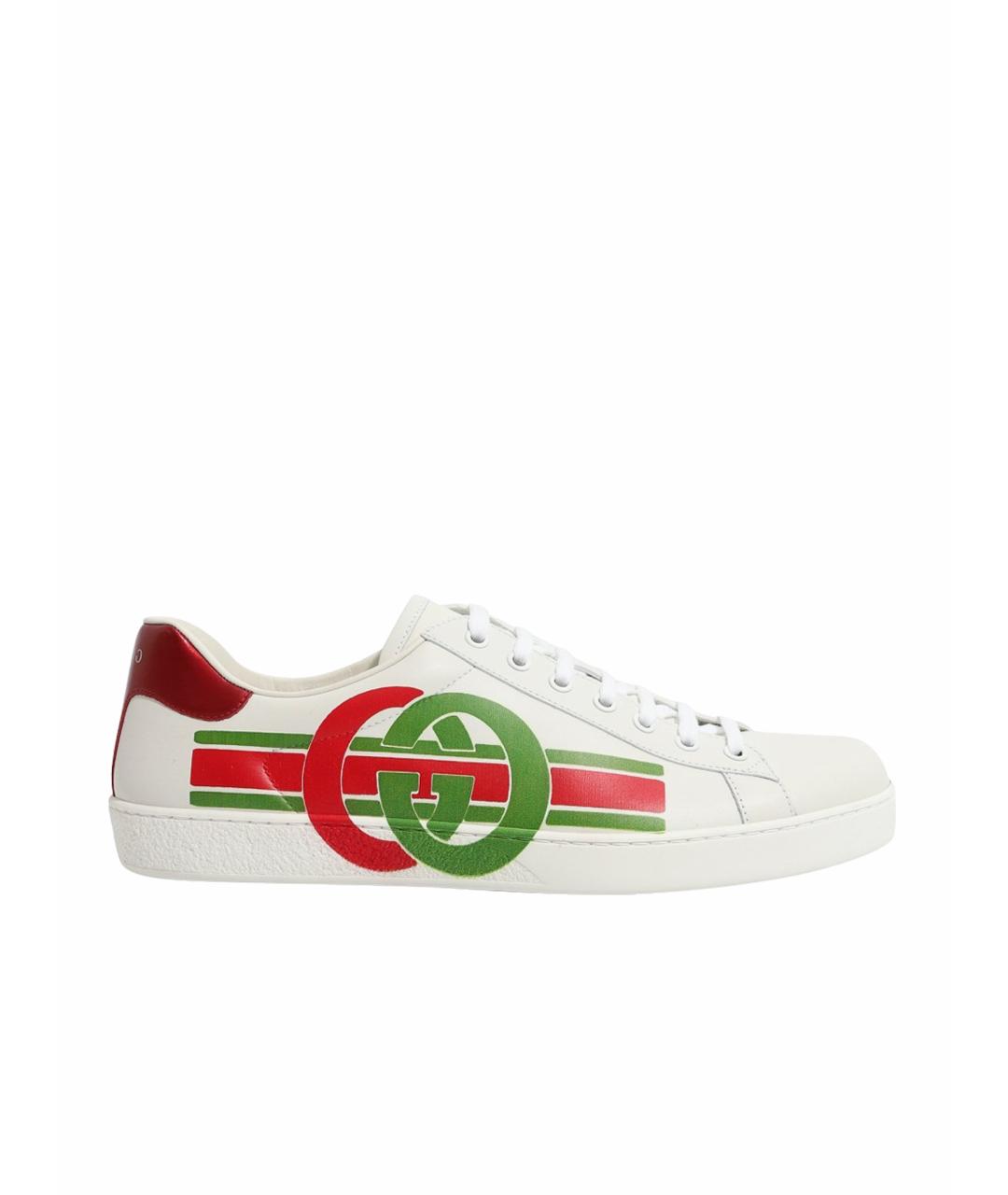 GUCCI Белые кожаные низкие кроссовки / кеды, фото 1