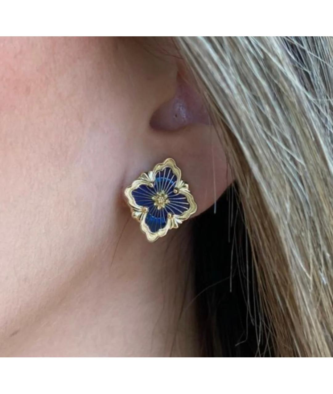 Buccellati Синие серьги из желтого золота, фото 6