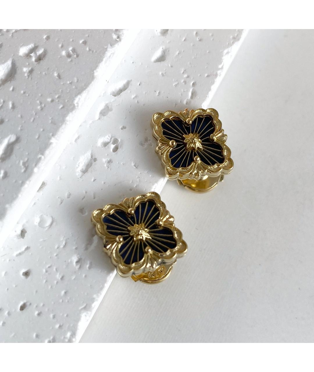 Buccellati Синие серьги из желтого золота, фото 7