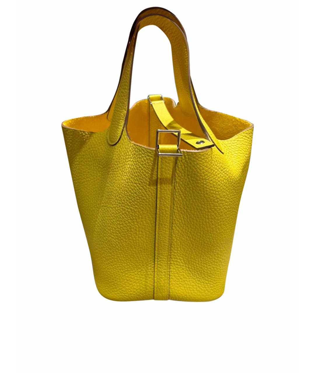 HERMES PRE-OWNED Желтая кожаная сумка с короткими ручками, фото 1