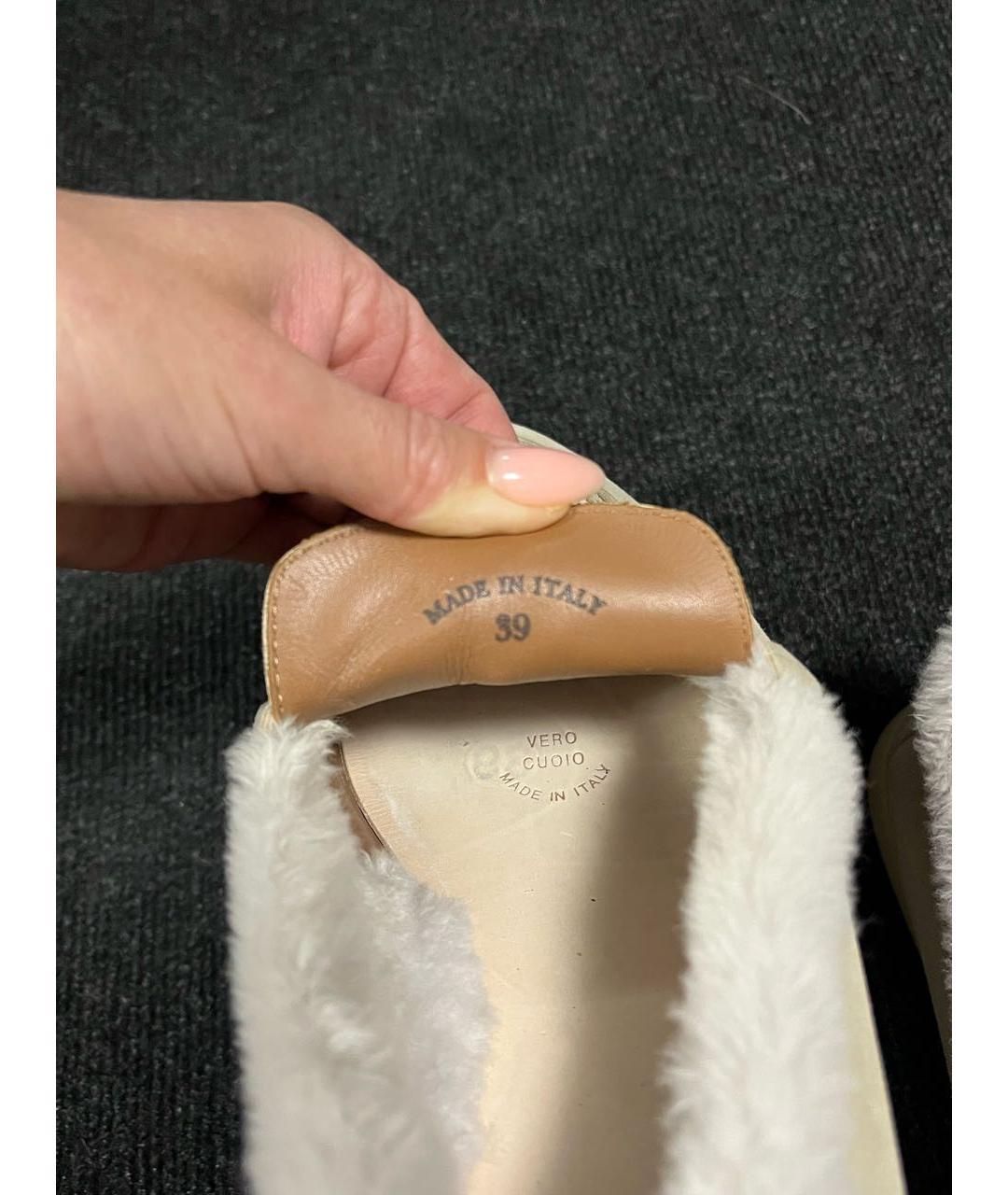 LORO PIANA Бежевые замшевые лоферы, фото 5