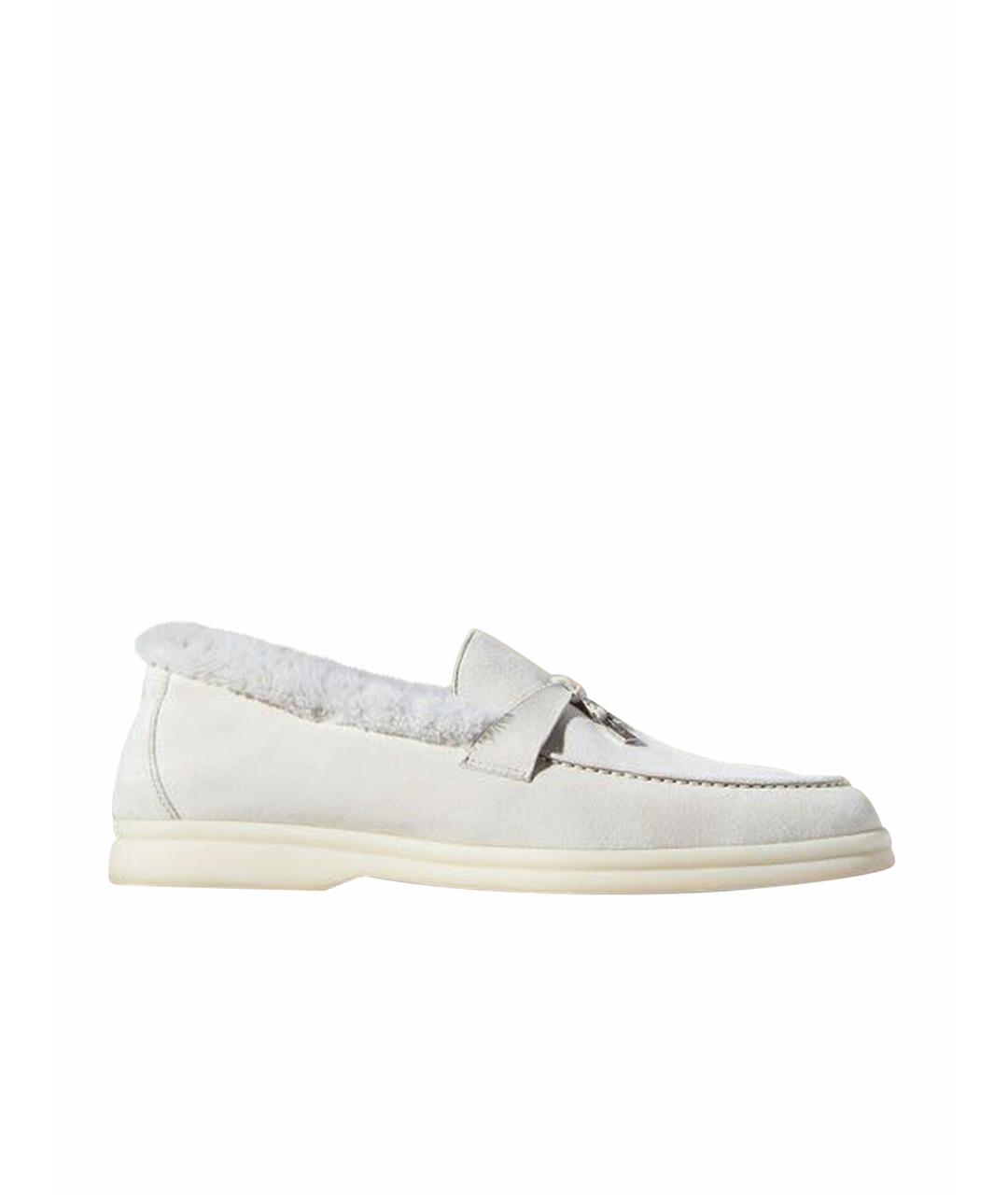 LORO PIANA Бежевые замшевые лоферы, фото 1