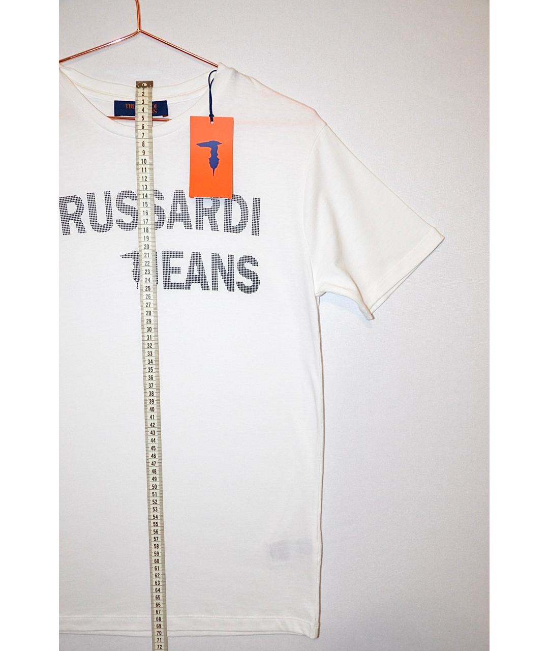 TRUSSARDI JEANS Белая хлопковая футболка, фото 3